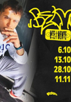 Concert poster with photo of the performer and information about the event.