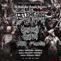 Black and white poster with information about the concert and pictures of some scary creatures.