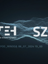 Concert poster: bands names on dark blue and black background.