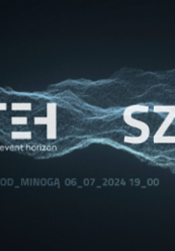 Concert poster: bands names on dark blue and black background.