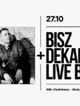 Black and white concert poster with photo of the performer and information about the event.