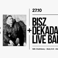 Black and white concert poster with photo of the performer and information about the event.