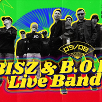 Concert poster with bands' photos.