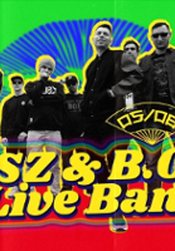 Concert poster with bands' photos.