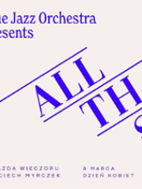 Concert poster in blue colours with information about the event.