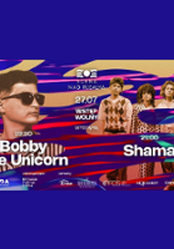 Colourful concert poster - small photos of the performers.