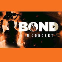Concert poster in black, orange and white colours