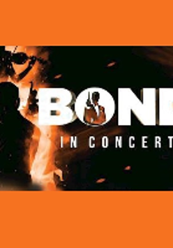Concert poster in black, orange and white colours
