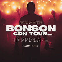 Silhouette of a man on stage, in the background spectators holding phones with lit flashlights. In the center of the photo information about the event.