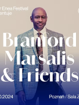 Photo of Branford Marsalis and information about the event.