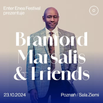 Photo of Branford Marsalis and information about the event.