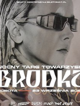 Concert poster: photo of Brodka in sunglasses and information about the event.