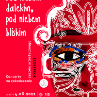 Concert poster in red colours