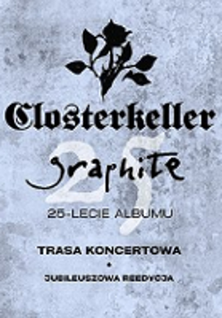 Concert poster in black and light blue colour with information about the event.
