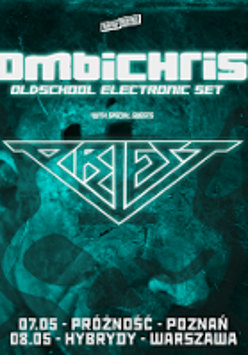 Concert poster in black and green colours with information about the event.