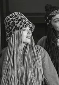 Black and white photo of the artists.