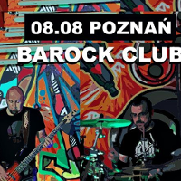 Concert poster: date of the event and name of the club on colourful pictures of two musicians.