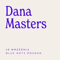 Concert poster in white and blue colours: information about the event.