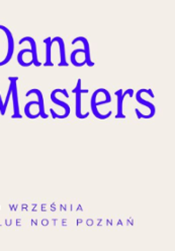 Concert poster in white and blue colours: information about the event.