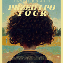 Concert poster - back of a head covered with curly hair.