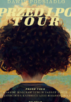 Concert poster - back of a head covered with curly hair.