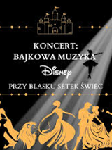 Concert poster: information about the event and a drawing of Disney Cartoons heroes.