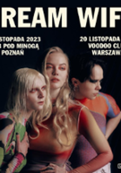 Concert poster: photo of three young women and information about the concert tour.
