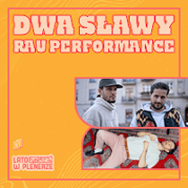 Concert poster:photos of the performers on orange background