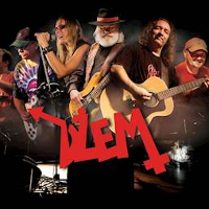 Concert poster - photo of the band and red inscription - the name of the band