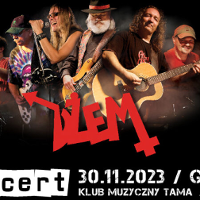 Photo of the band and information about the concert.