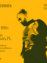 Concert poster in yellow and black colours.