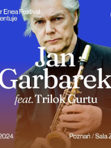 Concert poster: photo of Jan Garbarek and information about the event.