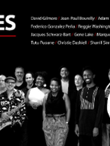 Concert poster: black and white photo of the performers and information about the event.