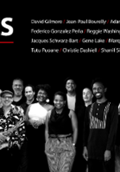 Concert poster: black and white photo of the performers and information about the event.