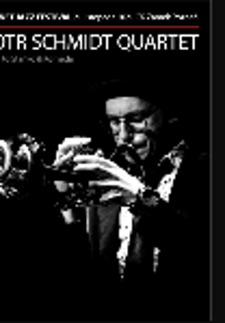 Picture of the musician playing on the trumpet on a black background