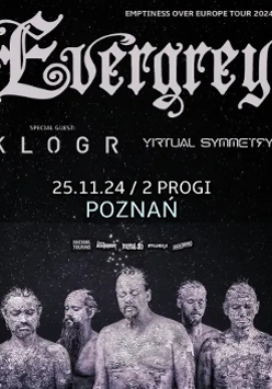 Black and white concert poster with photo of five men and information about the event.