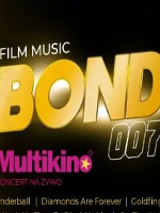 Concert poster in black, golden and violet colours with title of the concert and information about the event.