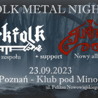 Concert poster - information about the event on grey-blue background.