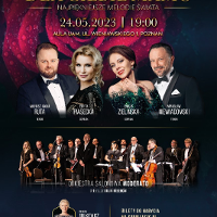 Photo of the concert performers: the soloists and the orchestra.