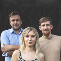 Picture of the band - two men and a woman