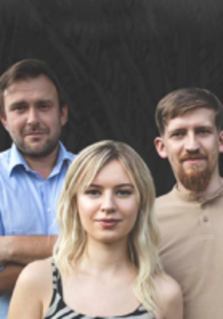 Picture of the band - two men and a woman