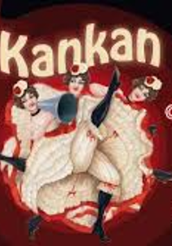 Concert poster: a picture of a woman dancing cancan.