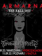 Concert poster in black and red colours with information about the event.