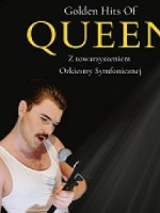 Concert poster with information about the event and photo of a man resembling Freddie Mercury.