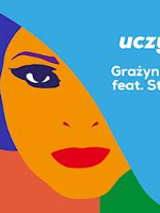 Concert poster: colourful drawing of Grażyna Łobaszewska