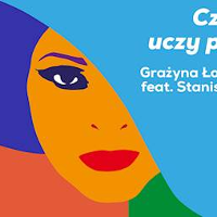 Concert poster: colourful drawing of Grażyna Łobaszewska