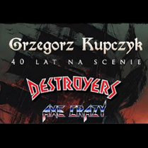 Concert poster with the names of bands,dark background.