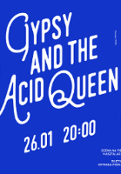 Concert poster: the title of the concert on blue background.