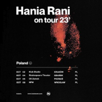 Concert poster in black, red and white colours with information about the tour.
