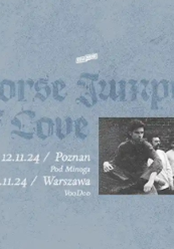 Concert poster: small black and white photo of the band and information about the event; blue background.